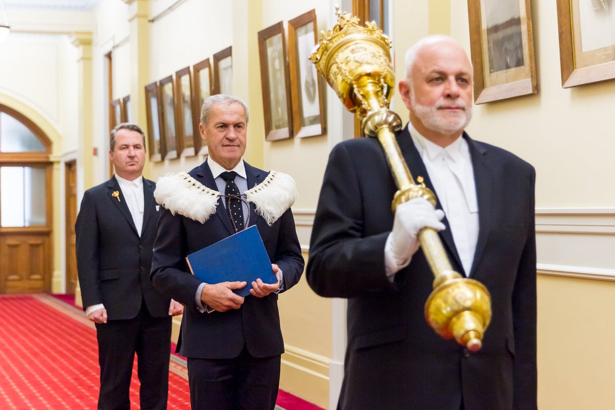 The Speaker's Procession walking through the halls of Parliament House
