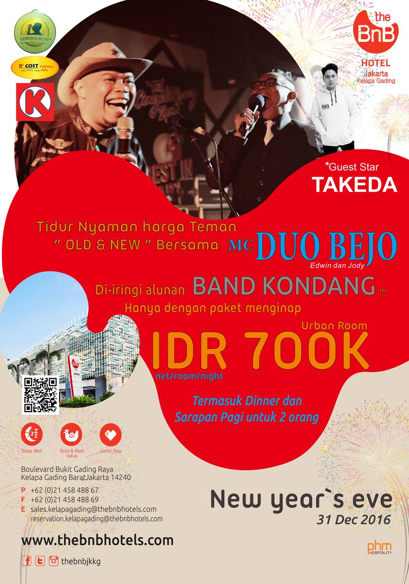 Tidur Nyaman Harga Teman, Promo Tahun Baru IDR 700K (Include Dinner &amp; Breakfast untuk 2 Orang) Hanya di @thebnbjkkg #MIA16