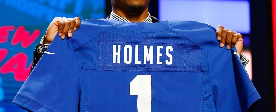 MBL_Giants's tweet photo. NEW YORK AP - Giants select Eli’s replacement with the #1 pick in the draft #1bholmes @BomberLeague https://t.co/0fNZKexKZb