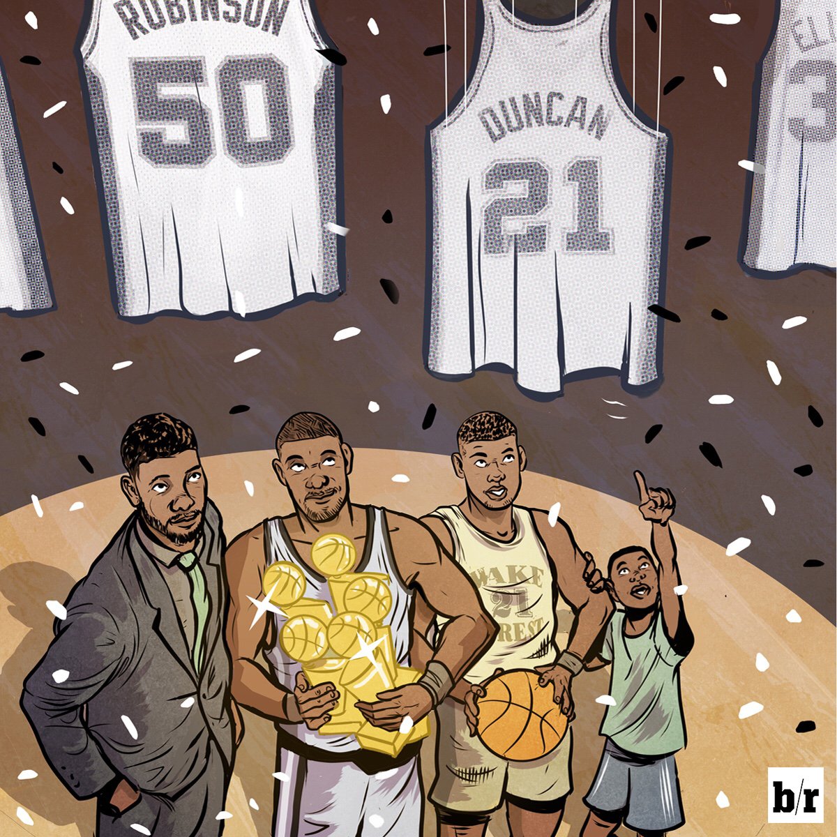 Bleacher Report on Twitter: "5 titles. 2 Spurs officially retire Duncan's No. 21. #ThankYouTD https://t.co/i8vIcVRYsU" / Twitter
