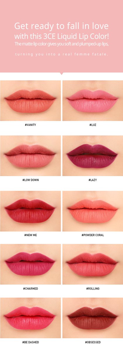 bemose_th's tweet photo. [พร้อมส่ง] #3celiquidlipcolor
ราคา 650 บาท ฟรีค่าจัดส่ง
มีสีตามนี้เลยค้าบ
#ROLLING #LUZ #LAZY #CHARMED #POWDERCORAL #OBSESSED 
#BEDASHED https://t.co/h8aSnnnsjT