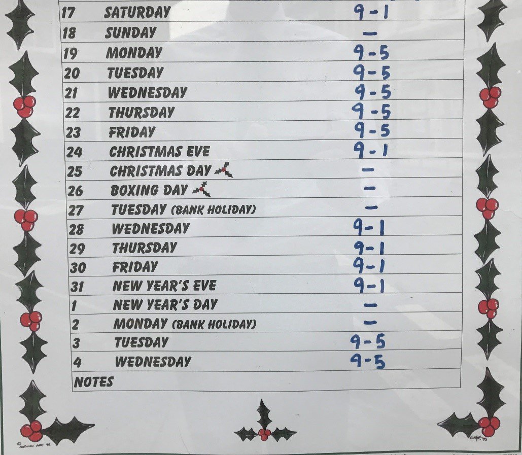 🔔Aylsham Computers Christmas Opening Hours🔔