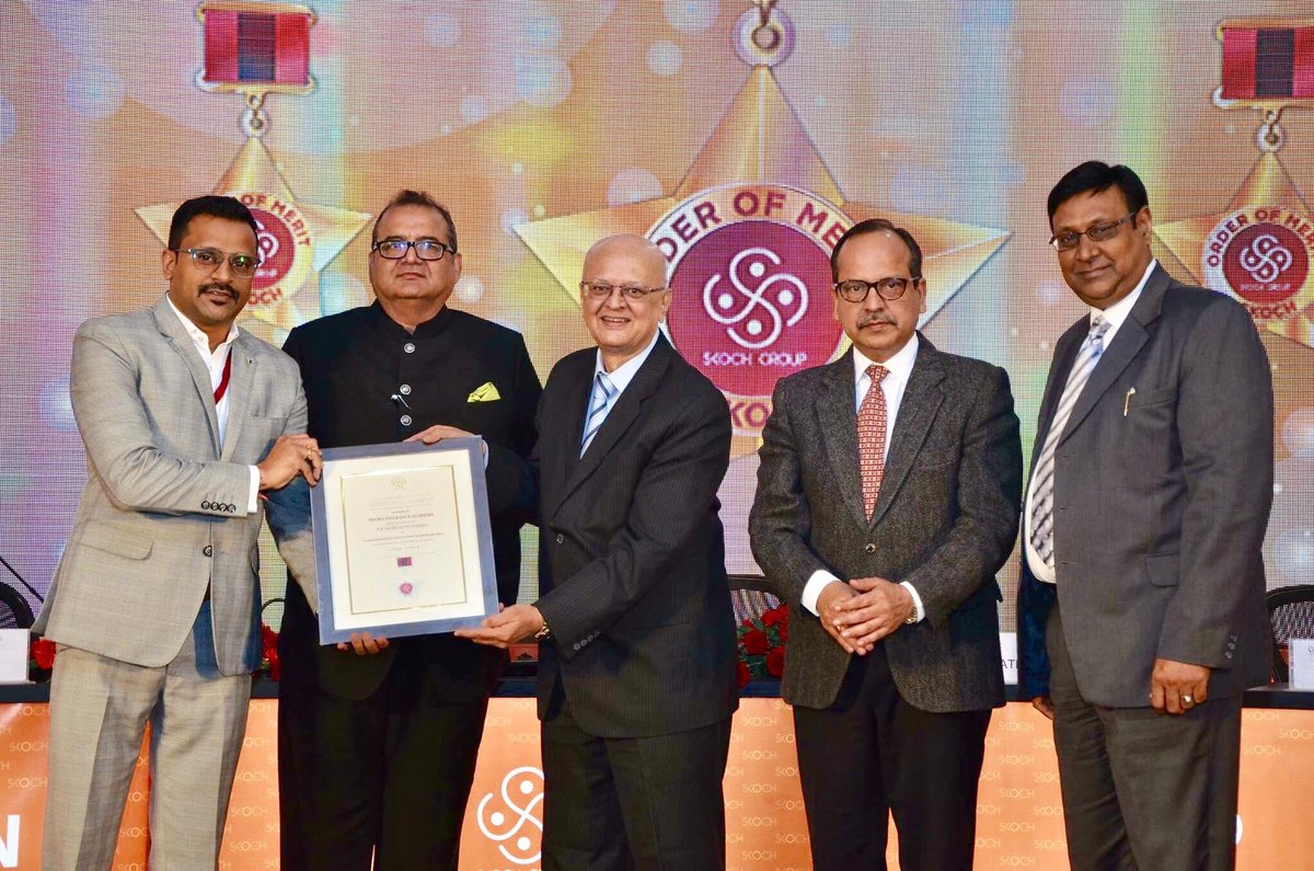 MicroInsuranceA's tweet photo. MIA's Climate Resilience through Risk Transfer project receives Skoch-order of merit award @skochgroup. Vikram Patil(MIA) at award reception https://t.co/fWuQi9EWWT
