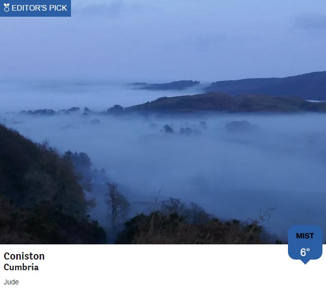 BBCWthrWatchers's tweet photo. A stunning sea of mist in Coniston, Cumbria. Pic by Jude. https://t.co/ho2KxKM9Un