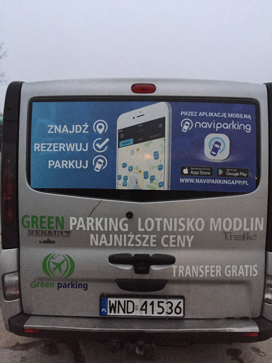 ekinnolab's tweet photo. Green Parking przy  #lotnisko @WMI_Airport #Modlin reklamuje @NaviParkingApp ! Zarezerwujesz miejsce na parkingu w kilka kliknięć! https://t.co/W71P4l8QJz
