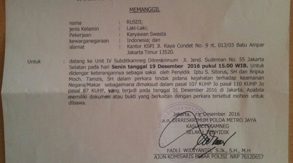 media_buruh's tweet photo. Petinggi KSPI Diperiksa Sebagai Saksi Terkait Makar. Ini Pasalnya - https://t.co/0FiPqeqITk https://t.co/hnqhcHh0BM