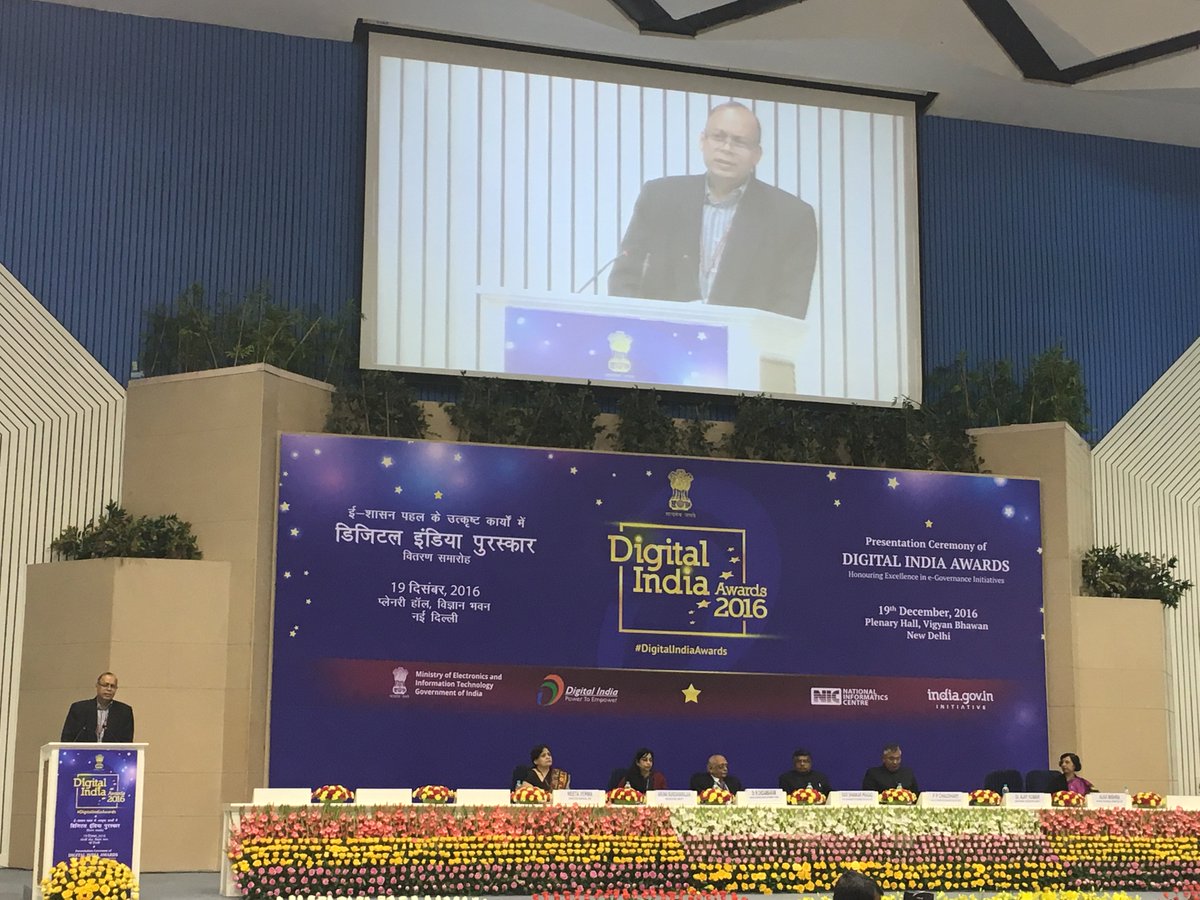 NICMeity's tweet photo. @drajaykumar_ias Addressing #DigitalIndiaAwards #DIA2016

@PIB_India @DDNewsLive @GoI_MeitY @_DigitalIndia https://t.co/GmxnRJOaoA