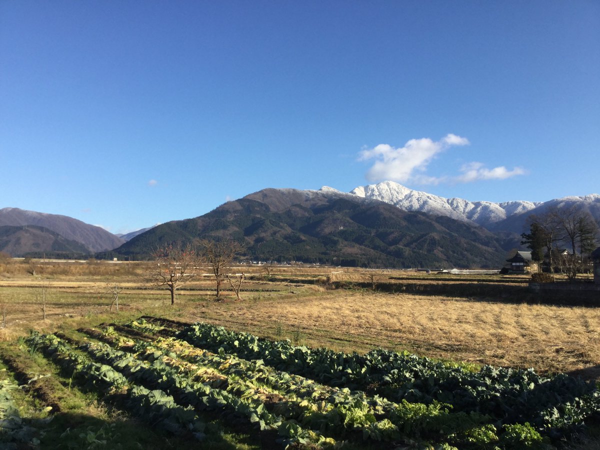 sfvtateish's tweet photo. 大野市、年の瀬の風景。先週、雪が降りました。その前日のきれいな青空写真も。#福井　#大野市　#雪景色　#荒島岳　#農業 https://t.co/eyBOwLXyI4