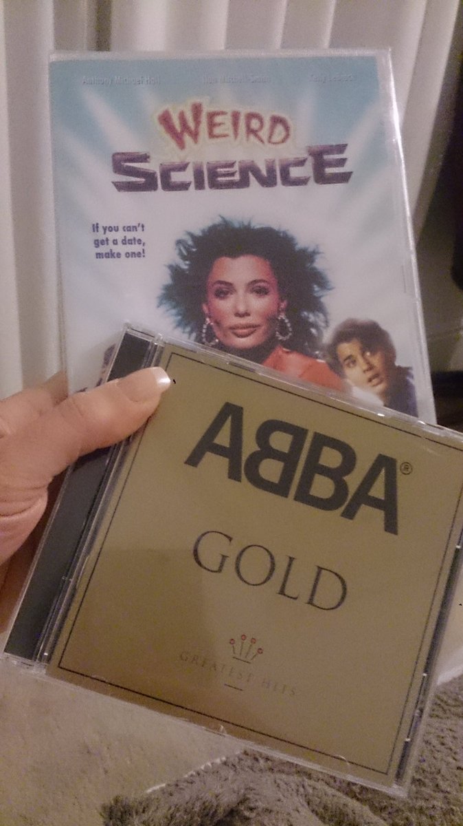 Trev_Ange's tweet photo. Whoo-hoo My daughter is the Best!! #RetroBirthday Weird Science & ABBA gold ๐๐ https://t.co/ugd4cWwVuF