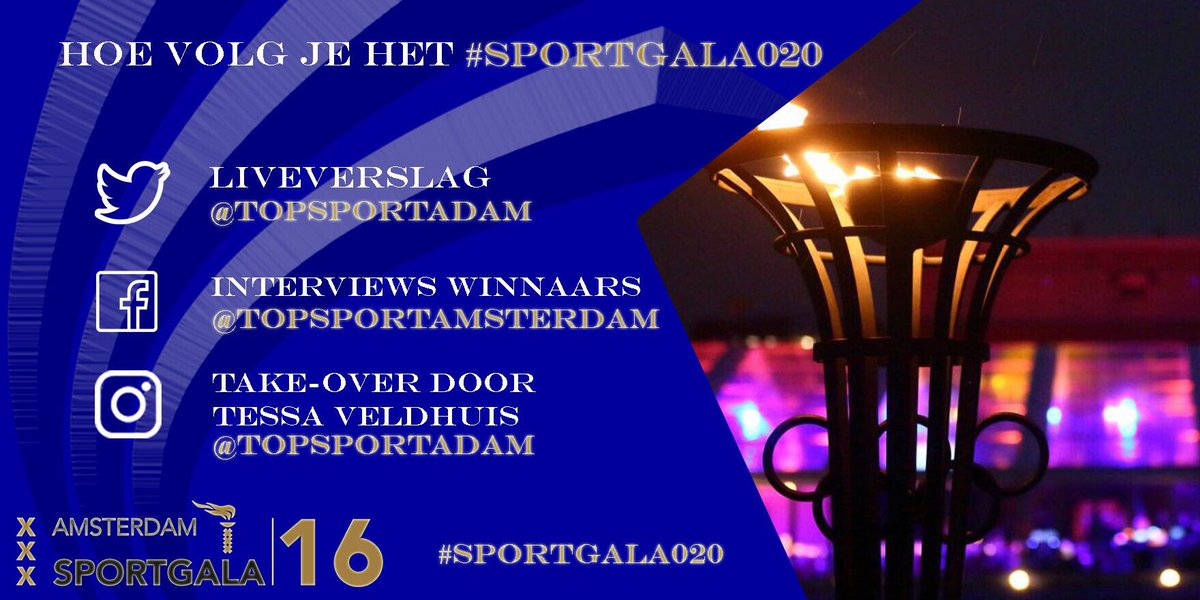 TopsportAdam's tweet photo. Goedemorgen volgers! Het is de dag van de 19e editie van het #Sportgala020, dat vanavond online te volgen is via de volgende kanalen: https://t.co/2uM4bFo48c