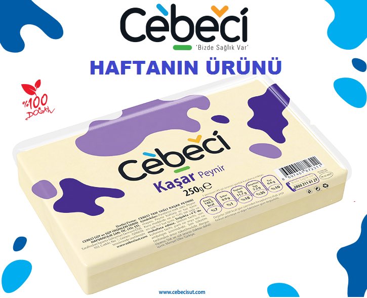 Haftanın Ürünü: 250 gr Cebeci Kaşar Peynir 🧀😋 #BenceDenemelisin 👍🏼 #CebeciSüt #BizdeSağlıkVar #Süt #Kaşar #Peynir #Alışveriş #Market #Reklam