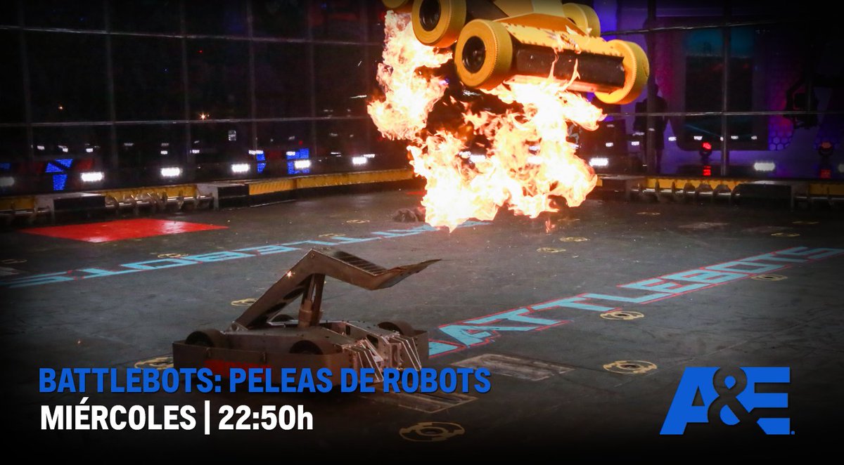 AMCBreakES's tweet photo. No te pierdas esta noche un NUEVO EPISODIO de #Battlebots, las #PeleasDeRobots más impactantes a las 22:50 en A&amp;E.🤖 https://t.co/l4eGrmIyvY