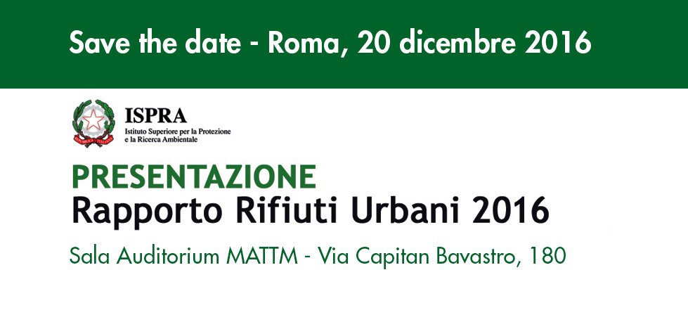 assoambiente's tweet photo. #SaveTheDate 20 dicembre presentazione XVIII Rapporto #RifiutiUrbani di @ISPRA_Press. Partecipa il Pres. Sancinelli https://t.co/pNd5xEiqip https://t.co/etPdLORBtN