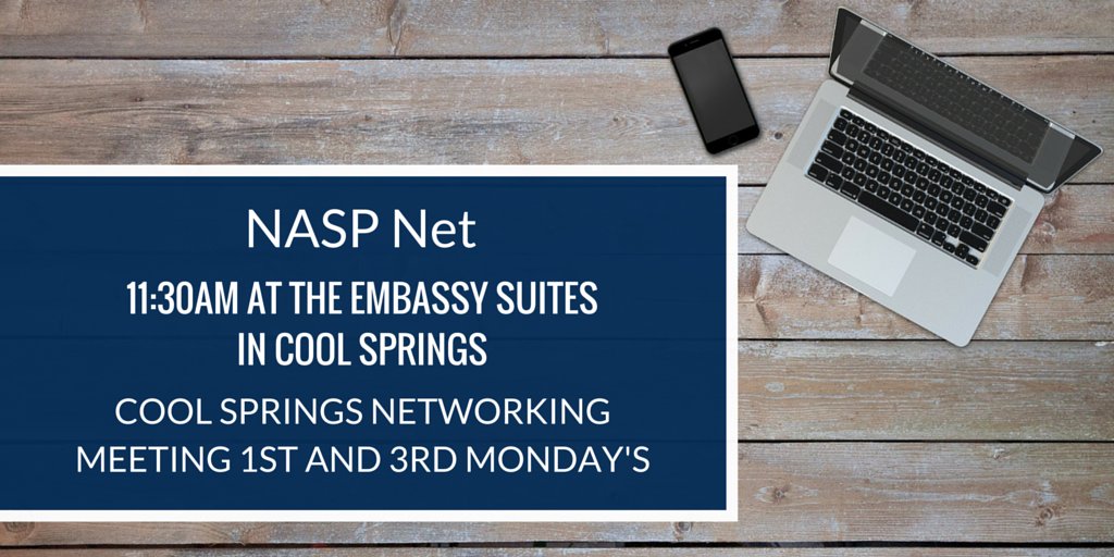 NASPNashville's tweet photo. NASP Net! You get 45 seconds for your elevator speech. #NASPNetworkingCoolSprings https://t.co/TbNNagpnAr