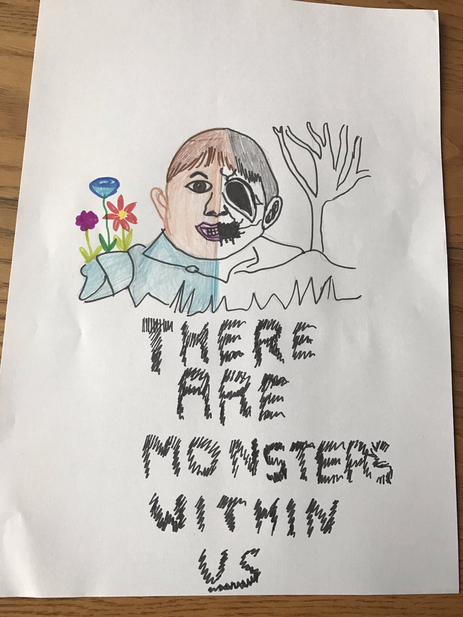 kimneville2's tweet photo. @SciFiNow #KidsDrawComp my son's scary picture https://t.co/8ARA8U7YTU