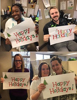 These are some of the wonderful associates answering your calls in our corporate office...wishing you the happiest of holidays!