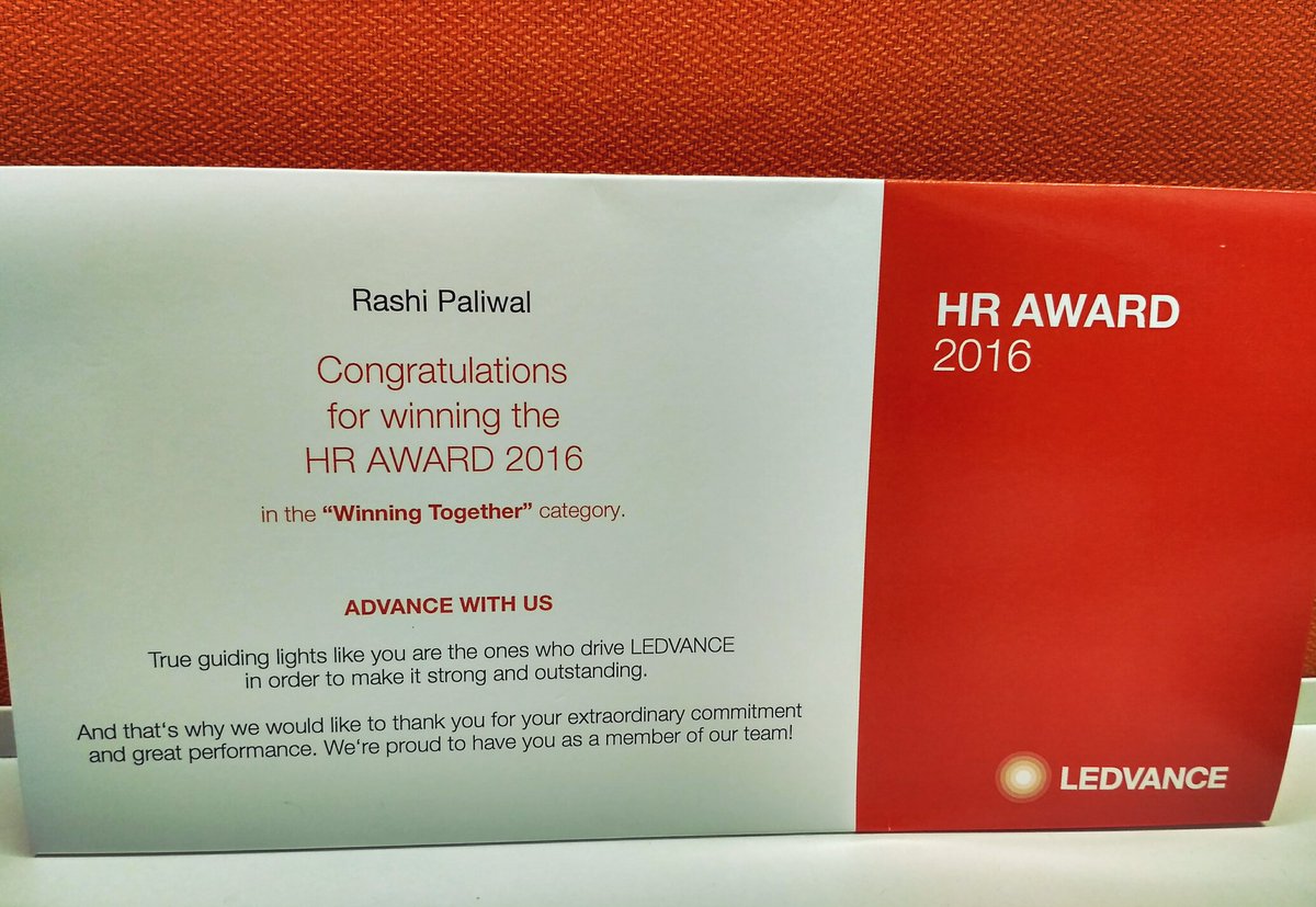 RashiPaliwal26's tweet photo. The much awaited courier received😁Thanks @Ledvance 😊 Global #HRAward2016 #WinningTogether category.  #Reward&amp;Recognition #HRrecognition #R&amp;R https://t.co/x3HHgFPmIj