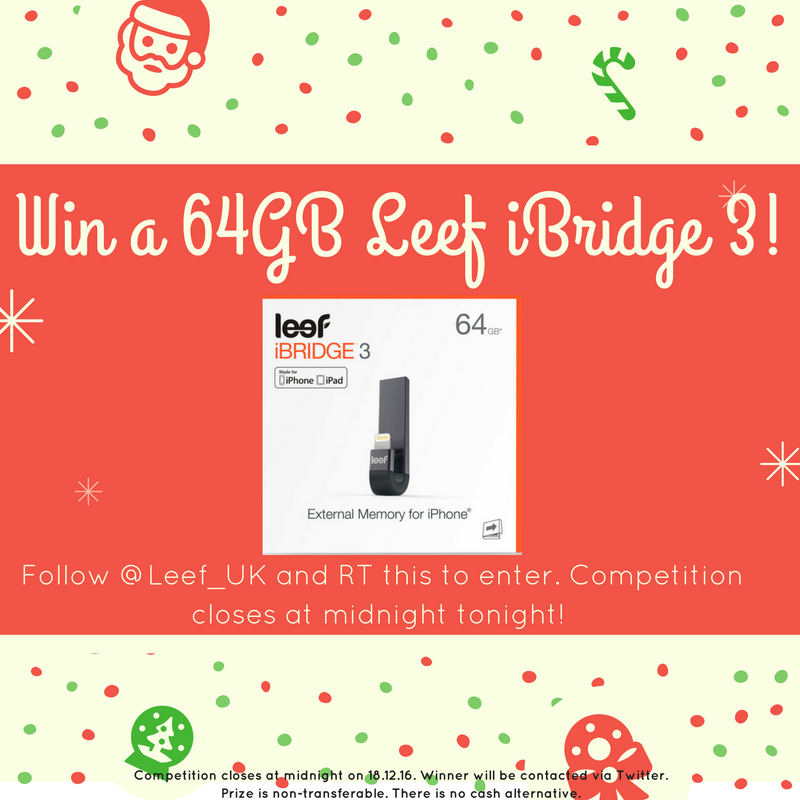 It's the last day of #Leefmas &amp; our BIGGEST PRIZE YET! RT &amp; follow <a href="/Leef_UK/">Leef UK</a> for a chance to #win a 64GB Leef iBridge 3 - our newest gadget!