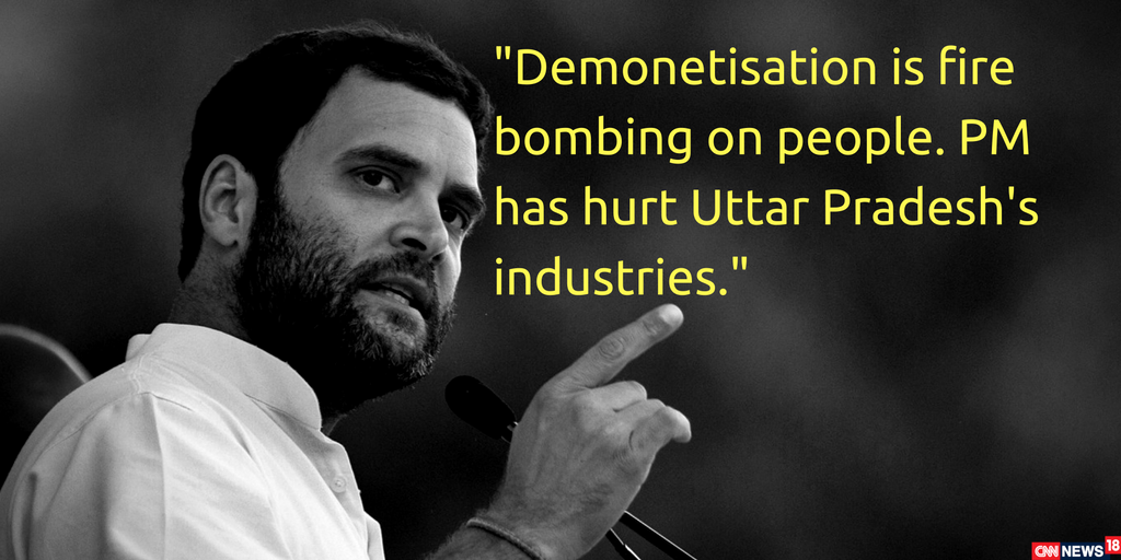 CNNnews18's tweet photo. #LIVE -- Rahul Gandhi links #demonetisation to fire bombing #NoteBanPolitics https://t.co/jTfc8xmoUw