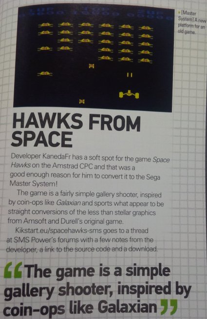 i_am_sverx's tweet image. Hey @SpritesMind! SpaceHawks SMS is featured on the current issue of @RetroGamer_Mag Here's a small picture in case you missed it #devkitSMS