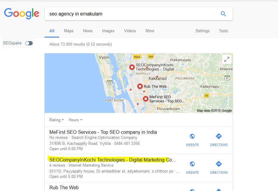KochiSEOCompany's tweet image. How cool is this? we ranking in local map! #GoogleLocalSEO seocompanyinkochi.com