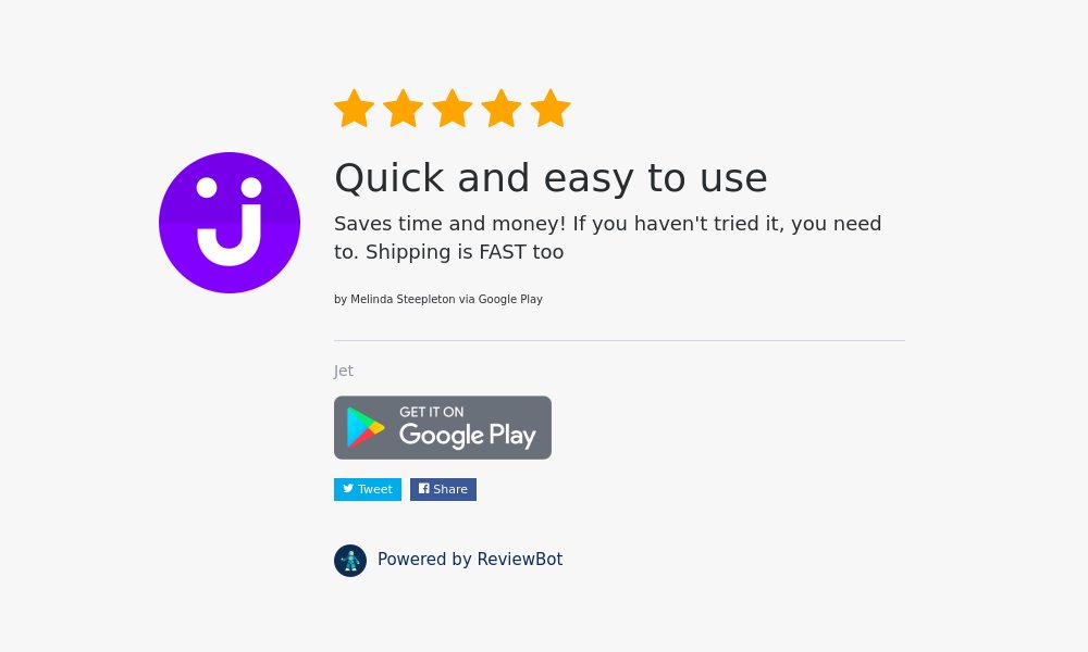 ReviewBotIO's tweet photo. 5 Star Review: "Quick and easy to use: Saves time and money!  If you haven't tried it,  you need t..." https://t.co/Nth7O4tjba https://t.co/ZicmMjttyO