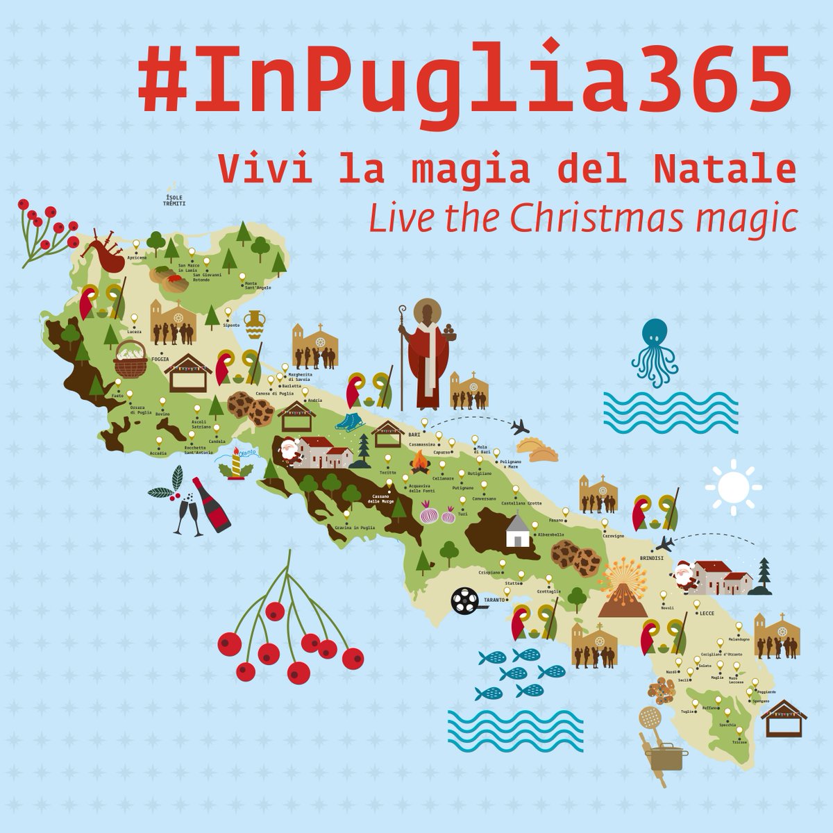 Si respira il Natale in tutta la Puglia.
Borghi, città e spiagge sono addobbati a festa 👉goo.gl/VAgqvg
#InPuglia365 #WeAreinPuglia