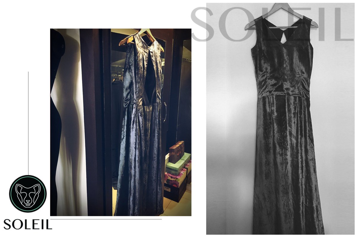 soleil_atelier's tweet photo. Grey velvet gown with a cut out back and inset organza detail, custom-made at @soleil_atelier. 
For any orders, contact: +91-9822039993 https://t.co/dLDaRMzw4r