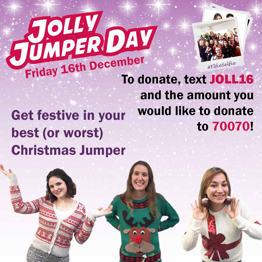 TheBardsHospice's tweet photo. You can still donate via our Jolly Jumper number to help us care for people affected by life limiting illnesses in our community this Xmas https://t.co/jEf5FRdYj2