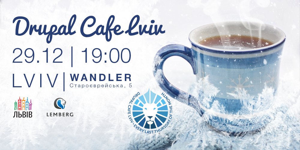 DrupalCafeLviv's tweet photo. Drupal Cafe відбудеться 29 грудня о 19:00. Реєстрація обов'язкова: https://t.co/2tuL1xojhA  
#Drupal #Львів https://t.co/6uhRYUPxMf