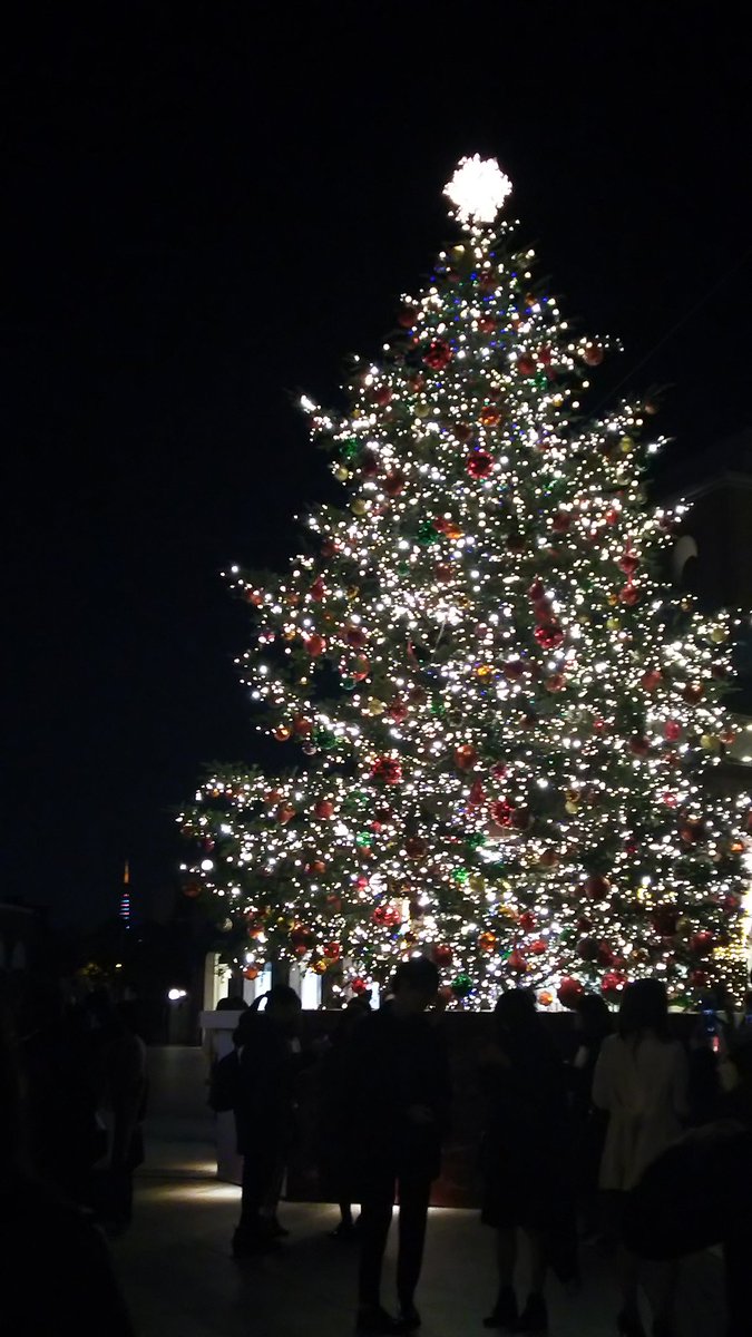 珠希美碧 世はクリスマス 首を竦めながらイルミネーションを楽しむ人々 混雑を避けていたけれど やっと近付きパシャリ 左の奥にほんにょりとクリスマスカラーにお色直しした東京タワーが見えてます いやみえていないか 他人事のように表現