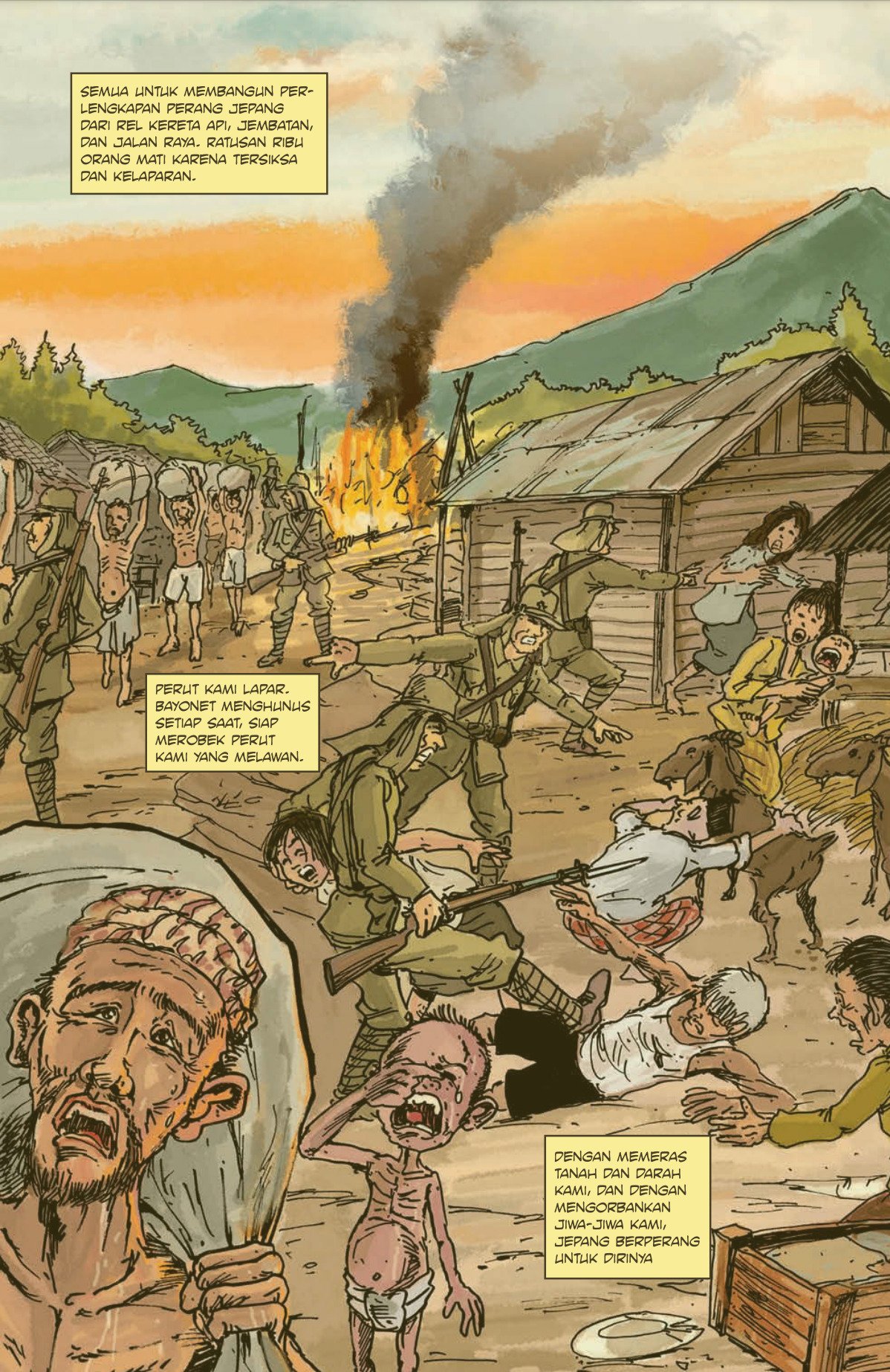 Taka 日本が登場するインドネシアの漫画 13年出版の Komando Rajawali 第1巻より インドネシアへ進駐した日本軍と虐げられる現地住民 ナレーションの翻訳は以下のツイートで T Co Jhdxw37bf8 Twitter