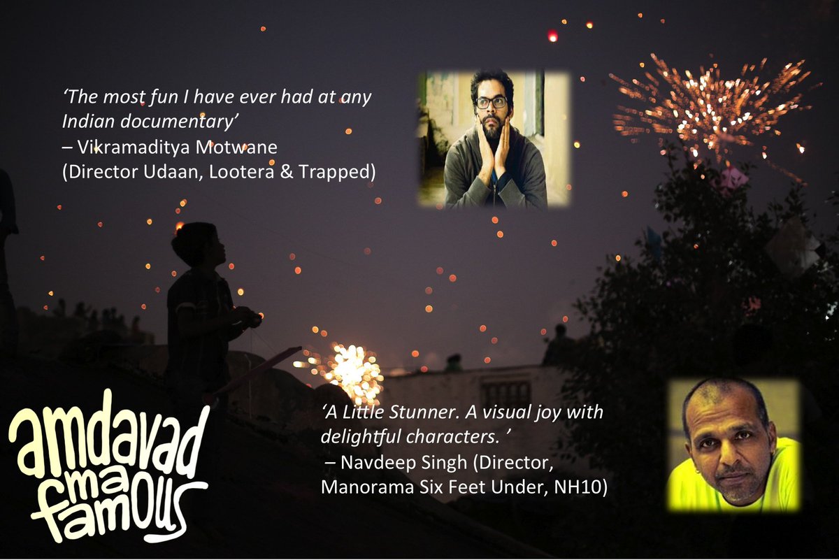 AmdavadMaFamous's tweet photo. Filmmakers #VikramadityaMotwane and #NavdeepSingh on #AmdavadMaFamous. #Quotes #Indiandocumentary https://t.co/dJrjkZarBo