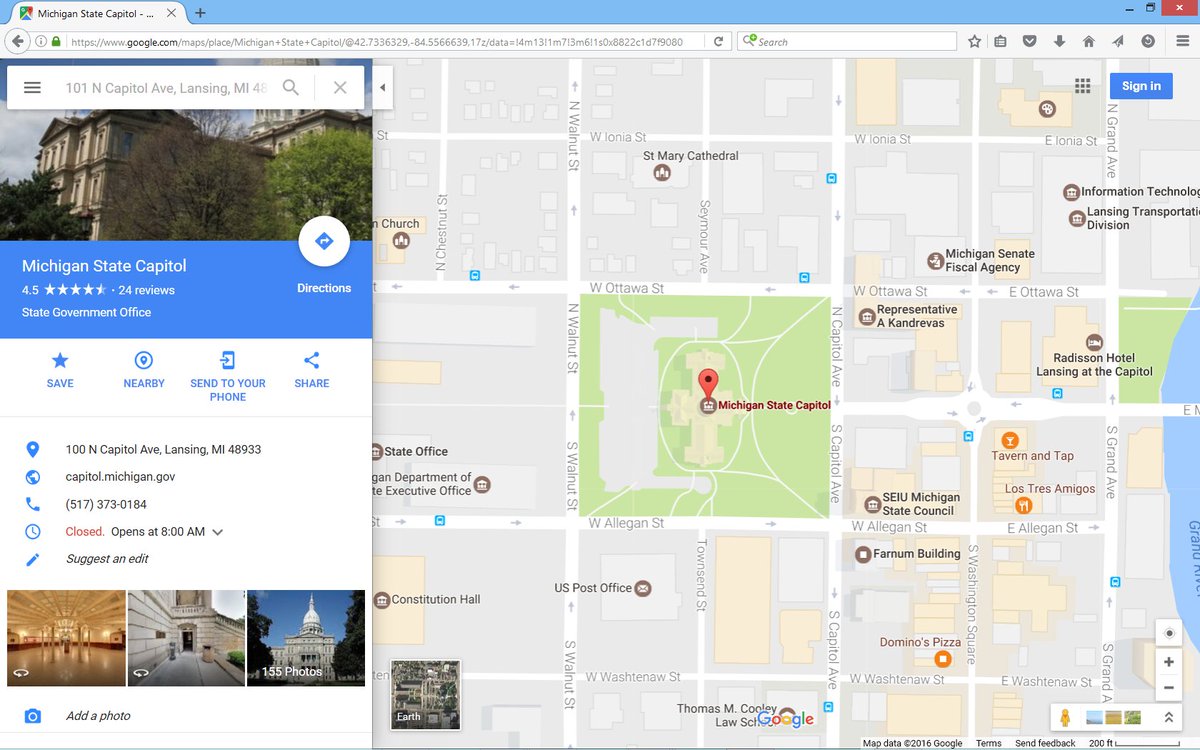 fastbreakers's tweet image. Electors meet @ 2 today to disenfranchise all Michigan @HillaryClinton voters: goo.gl/maps/RHxyC7ixT… … @OFA_MI