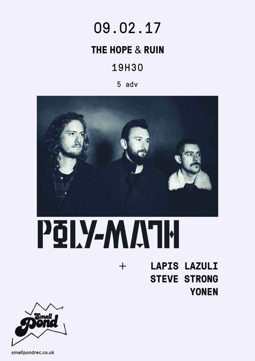 thehopeandruin's tweet photo. NEW SHOW @SmallPondRec
09/02/17
@polymathrock
#SteveStrong
#Yonen
#instrumental #MathRock #Brighton https://t.co/y6Ojm4ORr6