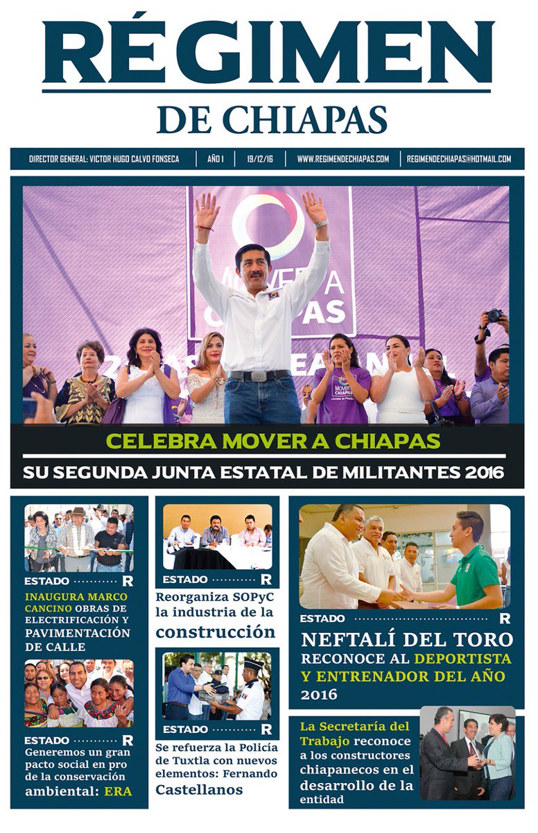 Empieza el día informado de los sucesos del fin de semana a través de regimendechiapas.com