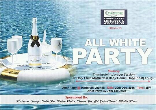 djanenugustate's tweet photo. COME PARTY WITH ENUGU STATE DJS ON 20th December @platinumlounge_enugu ALL WHITE PARTY #respectdadjs https://t.co/4RBFtIMN7q