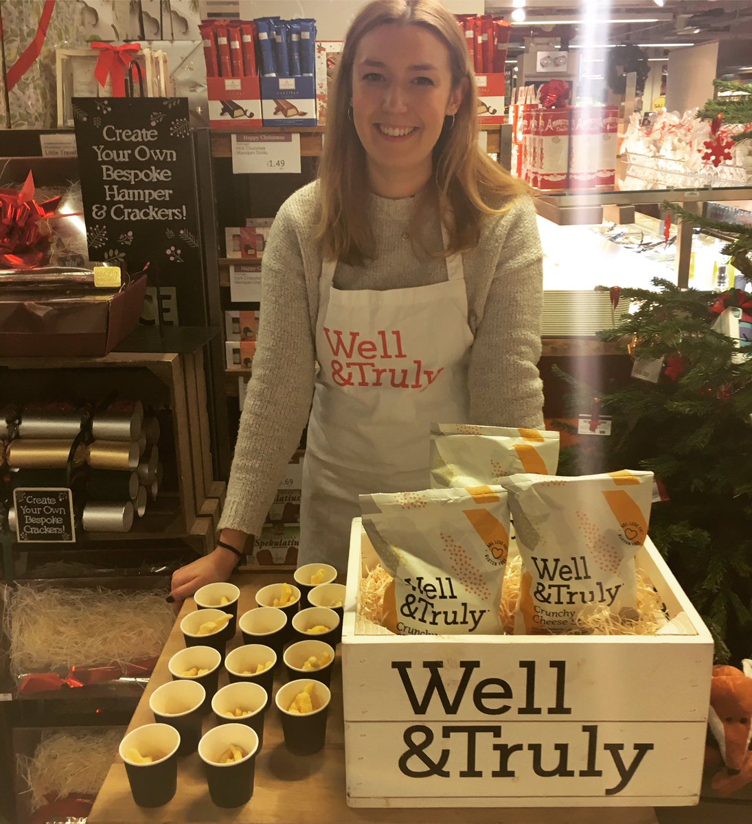_wellandtruly's tweet photo. Spotlight on the Cheese Sticks - we are in @WFMLondon Fulham sampling until 2, come try some crunchy munchy goodness! #fulham #lessismoreish https://t.co/80fYZZb1Zv