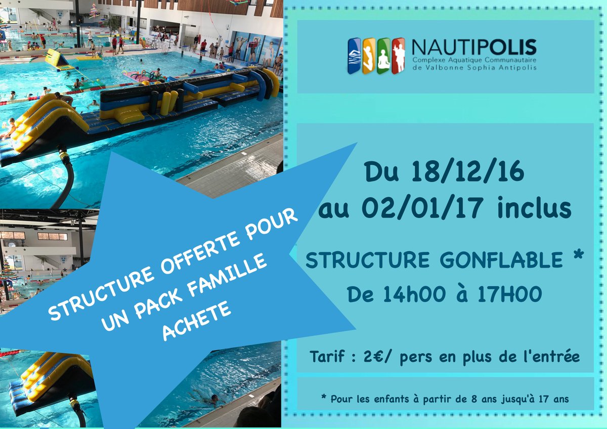 18/12 au 02/01/17 votre centre reste ouvert, structure gonflable de 14h à 17h, venez vous détendre en famille
#vacancesdenoel #amusements