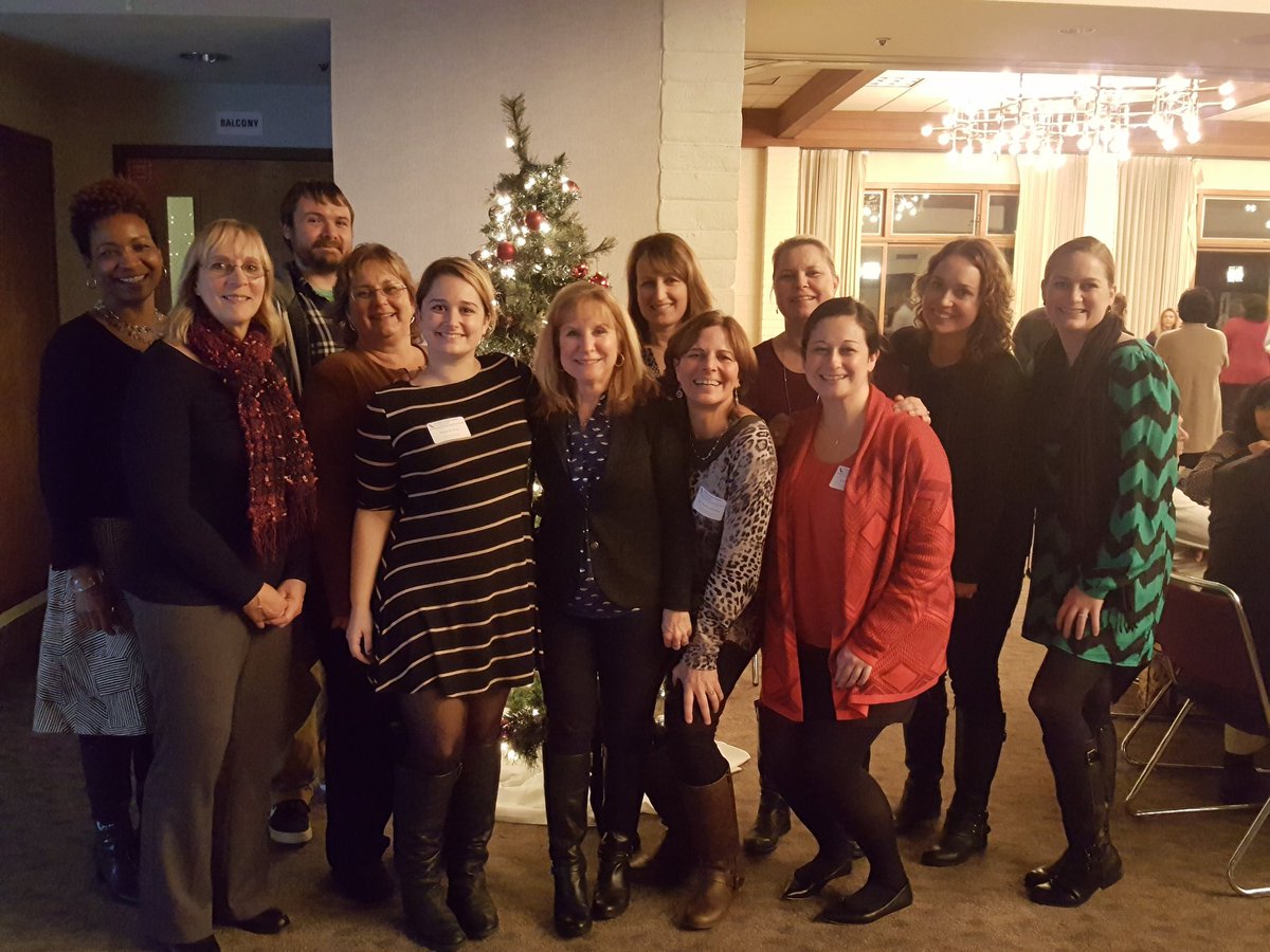 Creekside staff celebrating our CKMS Educator of the Year nominee Michelle Ruiz.