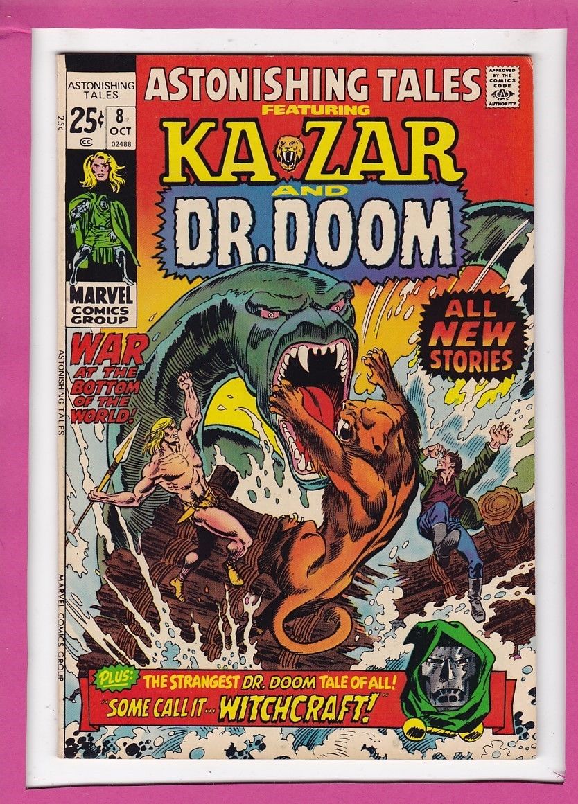 GeekTweeters's tweet photo. Bid Now!! ASTONISHING TALES #8_OCTOBER 1971_VERY FINE_KA-ZAR_DR. DOOM_BRONZE AGE MARVE... https://t.co/PTaWaKnUUG https://t.co/RcPeLNYRPs
