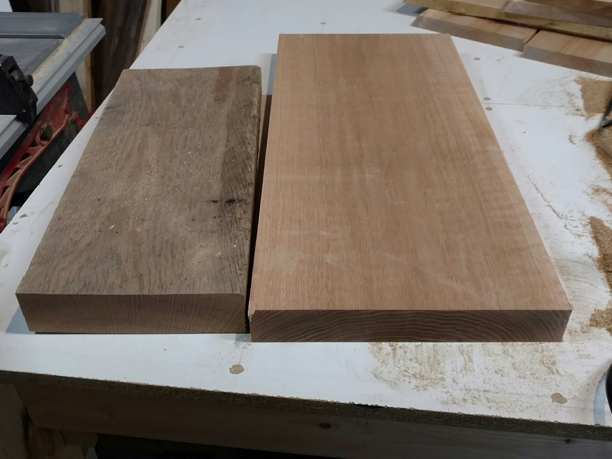 JDsWoodWorks's tweet photo. Simple before and after. Always amazed at the beauty that is revealed. #Woodworking #ILoveMyJob https://t.co/504vPtMDKE