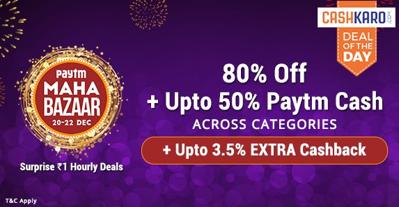 Cashkarocom's tweet photo. .@Paytm's #Mahabazaar is here, get ready for super surprises every hour. #MahaSale #PaytmOffers #PaytmCoupons https://t.co/z4E2Hia0UX https://t.co/F5mAjkL1AA