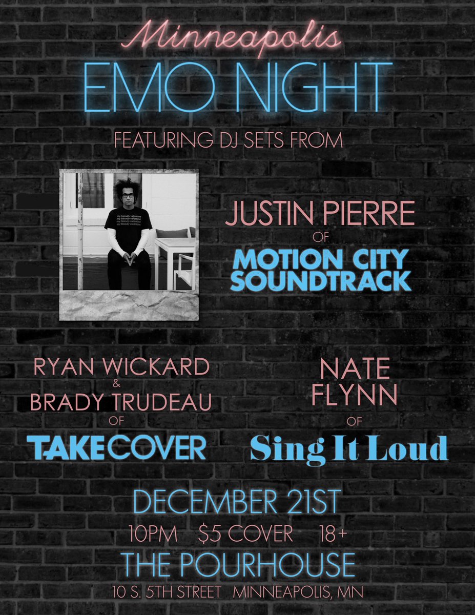 mnemonight's tweet image. TWO days until MN Emo Night! Come rock out with guest DJ's from @MotionCityMusic, @singitloudmusic, @takecovermusic, and @Seanxsolo!