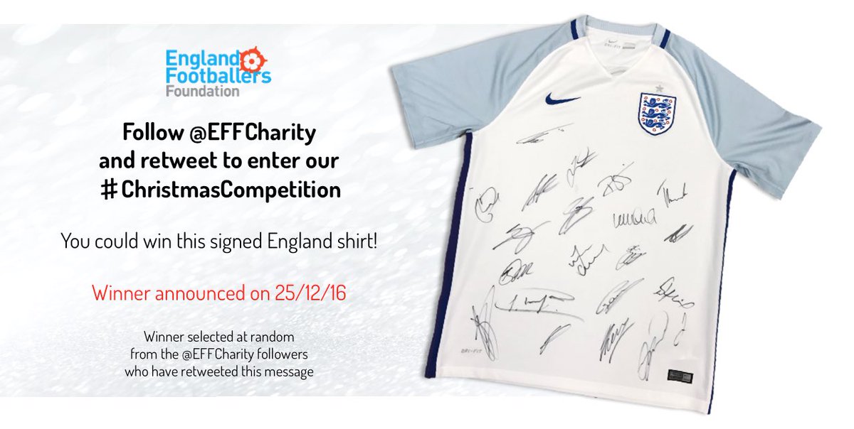 EFFCharity's tweet photo. RT &amp; Follow @EFFCharity to enter our #ChristmasCompetition and YOU could win this signed England shirt... winner announced on Christmas Day https://t.co/aUederjZJD