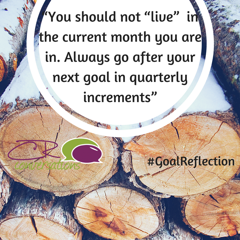 CRconversations's tweet image. “You should not “live”  in the current month you are in. Always go after your next goal in quarterly increments” 

#GoalReflection