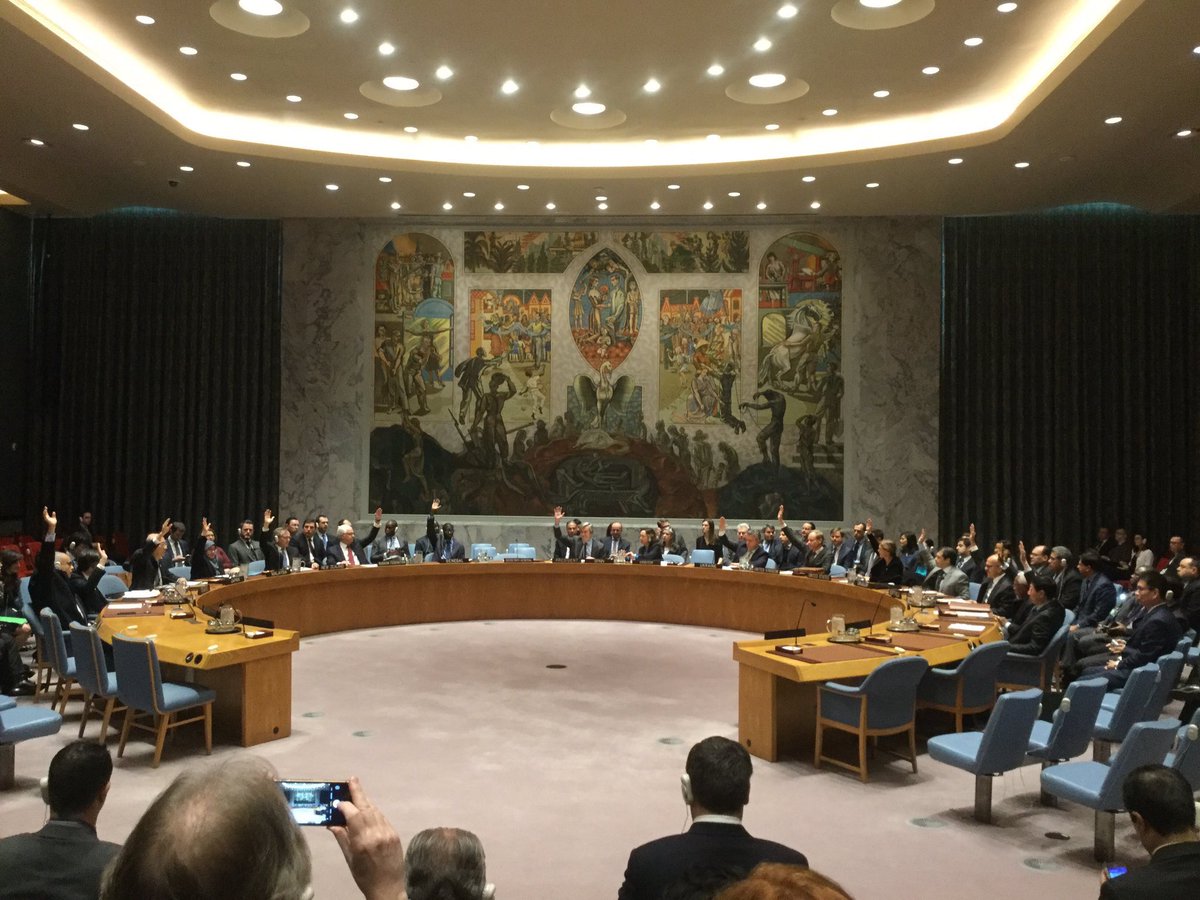KingdomNL_UN's tweet photo. #UNSC unanimously adopts resolution on #Syria. #NL welcomes text on UN monitors for evacuation &amp; humanitarian access. Implementation = key! https://t.co/jwY2GvCoM0