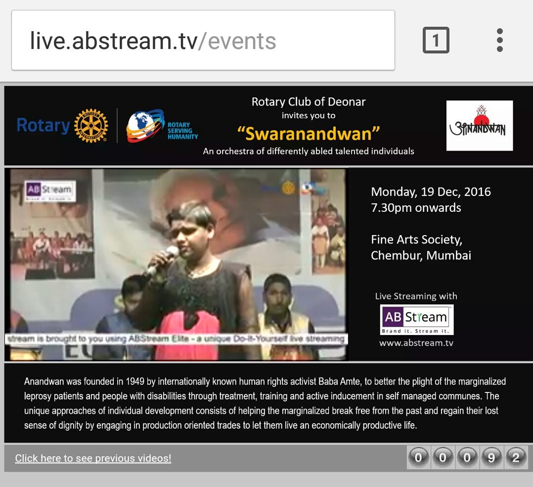 abstreamtv's tweet image. Happy to see #RotaryClubofDeonar using our #ABStream Elite laptop version to #livestream their charity program