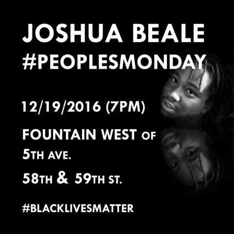 KeeganNYC's tweet photo. NYC Today. #PeoplesMonday for #JoshuaBeale, shot & killed by police during his friend's funeral. #JusticeForJoshua. https://t.co/aPfDT8lguT