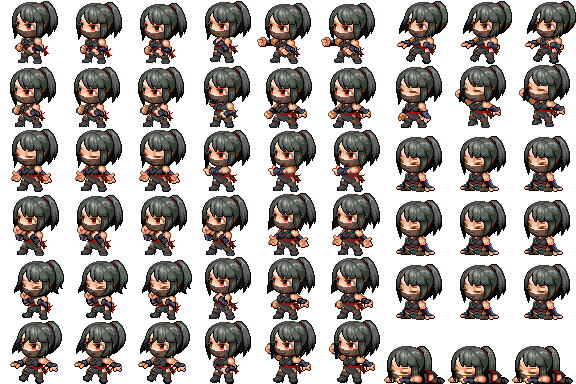 なずこ 低浮上中 A Twitter 初めて作った某所でリクエストされてたサイドビューくのいちっぽいキャラをば Mv改変ものです 一応デフォルト キャラと髪型も違うからキャラ顔も作りましたぞ でも目くらい自分絵で書くべきだったかなーとは思う 改変可ですよ ツクール